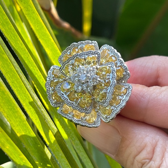 Charles Winston Edition Jewelry - Charles Winston Edition 3 tier huge floral solid sterling silver ring